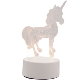 LAMPKA JEDNOROŻEC LED 3D Z KABLEM 3 TRYBY