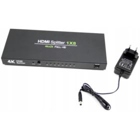 SPLITTER SWITCH HDMI 8 PORT&Oacute;W 4KX2K ROZDZIELACZ Z ZASILACZEM