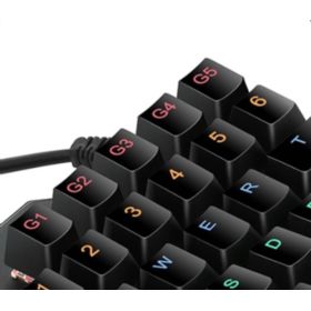 KLAWIATURA MECHANICZNA PRZEWODOWA LEWA DLA GRACZY 35 KLAWISZY PODŚWIETLANA RGB
