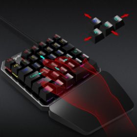 KLAWIATURA MECHANICZNA PRZEWODOWA LEWA DLA GRACZY 35 KLAWISZY PODŚWIETLANA RGB