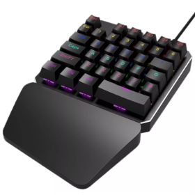 KLAWIATURA MECHANICZNA PRZEWODOWA LEWA DLA GRACZY 35 KLAWISZY PODŚWIETLANA RGB