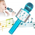 MIKROFON KARAOKE BLUETOOTH BEZPRZEWODOWY Z GŁOŚNIKIEM NIEBIESKI