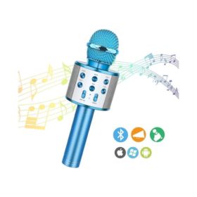 MIKROFON KARAOKE BLUETOOTH BEZPRZEWODOWY Z GŁOŚNIKIEM NIEBIESKI