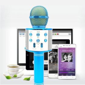 MIKROFON KARAOKE BLUETOOTH BEZPRZEWODOWY Z GŁOŚNIKIEM NIEBIESKI