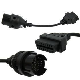 ADAPTER OBD 2 NA OBD 38 PIN DO MERCEDESA 1990-2002 PRZEJŚCI&Oacute;WKA CZARNA