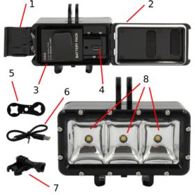 LAMPA LED DO KAMERY SPORTOWEJ WODOSZCZELNA