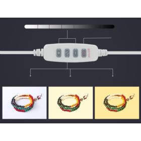 NAMIOT BEZCIENIOWY 20CM Z RINGIEM LED I 6 TŁAMI FOTOGRAFICZNYMI