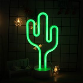 LAMPKA NOCNA LED KAKTUS Z PODSTAWKĄ I KABLEM USB