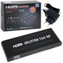 SWITCH HDMI SPLITTER 1x4 PORTY Z ZASILACZEM KONWERTER