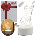 LAMPKA 3D KOTEK LED NA USB