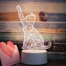 LAMPKA 3D KOTEK LED NA USB