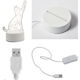 LAMPKA 3D KOTEK LED NA USB