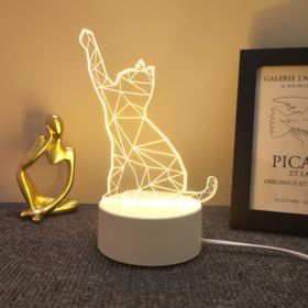 LAMPKA 3D KOTEK LED NA USB