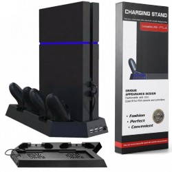 PODSTAWKA CHŁODZĄCA PS4 Z ŁADOWARKĄ DO PADÓW DUALSHOCK I Z HUBEM USB CZARNA