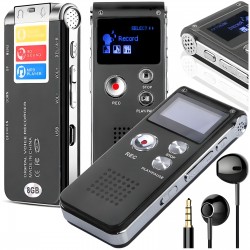 DYKTAFON SK-012 CYFROWY MP3 8GB SREBRNY