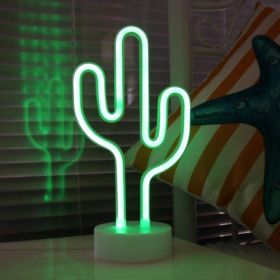 LAMPKA NOCNA LED KAKTUS Z PODSTAWKĄ I KABLEM USB