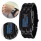ZEGAREK BINARNY LED Z METALOWĄ BRANSOLETĄ CZARNY 18CM