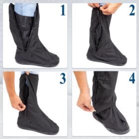 OCHRANIACZE PRZECIWDESZCZOWE NA BUTY XL 43-45 32 CM CZARNE