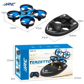 MOTOR&Oacute;WKA ZDALNIE STEROWANA Z DRONEM 3w1 JJRC TERZETTO CZARNO-NIEBIESKA
