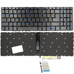 KLAWIATURA LENOVO IDEAPAD L340 L340-15 L340-17 L340-15IRH L340-17IRH LED BEZ RAMKI SZARA NIEBIESKIE NAPISY - Klawiatury do la...
