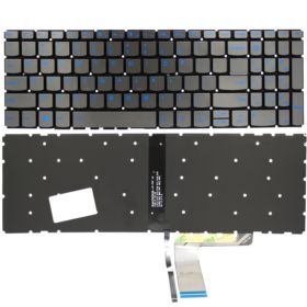 KLAWIATURA LENOVO IDEAPAD L340 L340-15 L340-17 L340-15IRH L340-17IRH LED BEZ RAMKI SZARA NIEBIESKIE NAPISY - Klawiatury do la...
