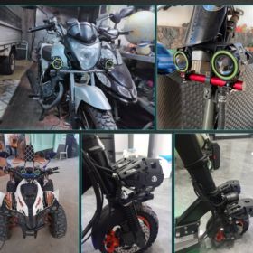 LAMPA MOTOCYKLOWA REFLEKTOR LED CREE U7 CZERWONY RING