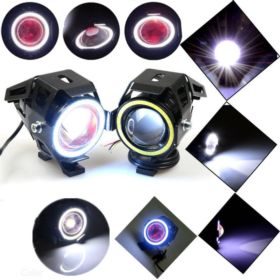 LAMPA MOTOCYKLOWA REFLEKTOR LED CREE U7 CZERWONY RING