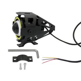 LAMPA MOTOCYKLOWA REFLEKTOR LED CREE U7 CZERWONY RING