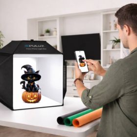NAMIOT BEZCIENIOWY STUDIO FOTO 40 CM PULUZ 72W 5500K 4 TŁA: CZARNY, POMARAŃCZOWY, BIAŁY, ZIELONY) - Akcesoria fotograficzne