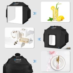 NAMIOT BEZCIENIOWY STUDIO FOTO 40 CM PULUZ 72W 5500K 4 TŁA: CZARNY, POMARAŃCZOWY, BIAŁY, ZIELONY) - Akcesoria fotograficzne