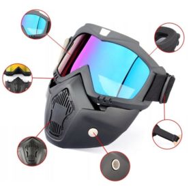 GOGLE Z MASKĄ NA MOTOR NARTY SNOWBOARD