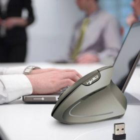 MYSZKA PIONOWA HXSJ T24 BEZPRZEWODOWA ERGONOMICZNA SZARA