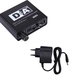 KONWERTER DWUKIERUNKOWY SPDIF I COAXIAL Z ZASILACZEM