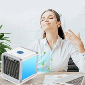 MINI KLIMATYZATOR PRZENOŚNY AIR COOLER NA USB Z PODŚWIETLANIEM