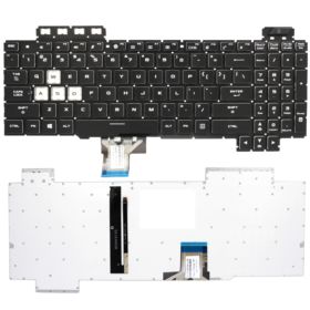 KLAWIATURA DO ASUS FX505DU FX505DY FX505DD FX505DT FX705 FX705GM BIAŁY LED BEZ RAMKI US CZARNA