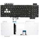 KLAWIATURA DO ASUS FX505DU FX505DY FX505DD FX505DT FX705 FX705GM BIAŁY LED BEZ RAMKI US CZARNA