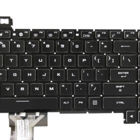 KLAWIATURA DO ASUS FX505DU FX505DY FX505DD FX505DT FX705 FX705GM BIAŁY LED BEZ RAMKI US CZARNA