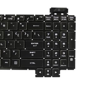 KLAWIATURA DO ASUS FX505DU FX505DY FX505DD FX505DT FX705 FX705GM BIAŁY LED BEZ RAMKI US CZARNA