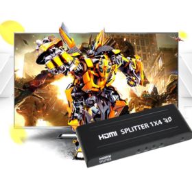 SWITCH HDMI SPLITTER 1x4 PORTY Z ZASILACZEM KONWERTER