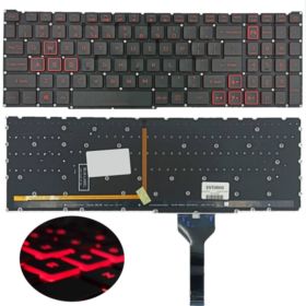 KLAWIATURA ACER NITRO AN515-43 AN515-44 AN515-54 515-55 AN517-51 AN715-51 CZERWONE PRZYCISKI Z PODŚWIETLENIEM LED TAŚMA 17mm