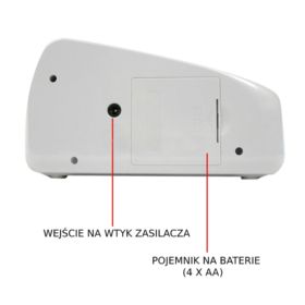 LICZARKA DO BANKNOT&Oacute;W NA BATERIE BIAŁA V30 Z ETUI I ZASILACZEM + 4 SZTUKI BATERII BLOW - Akcesoria elektroniczne