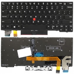 KLAWIATURA DO LENOVO US CZARNA THINKPAD L13 X280 A285 X390 RAMKA PODŚWIETLENIE LED POINTER PRZYCISKI TOUCHPAD - Klawiatury do...