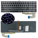 KLAWIATURA HP US CZARNA 750 755 850 855 G5 G6 ZBOOK 15U G5 15U G6 SREBRNA RAMKA Z PODŚWIETLENIE LED