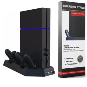 PODSTAWKA CHŁODZĄCA PS4 Z ŁADOWARKĄ DO PAD&Oacute;W DUALSHOCK I Z HUBEM USB CZARNA