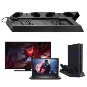 PODSTAWKA CHŁODZĄCA PS4 Z ŁADOWARKĄ DO PAD&Oacute;W DUALSHOCK I Z HUBEM USB CZARNA