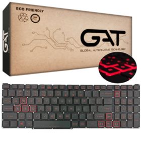 KLAWIATURA DO ACER NITRO AN515-43 AN515-44 AN515-54 515-55 AN517-51 AN715-51 CZERWONE PRZYCISKI Z PODŚWIETLENIEM LED TAŚMA 17mm