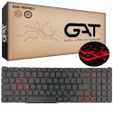 KLAWIATURA DO ACER NITRO AN515-43 AN515-44 AN515-54 515-55 AN517-51 AN715-51 CZERWONE PRZYCISKI Z PODŚWIETLENIEM LED TAŚMA 17mm