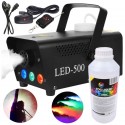MASZYNA DO DYMU LED-500 Z 3 DIODAMI LED I PILOTEM + PŁYN 1 LITR