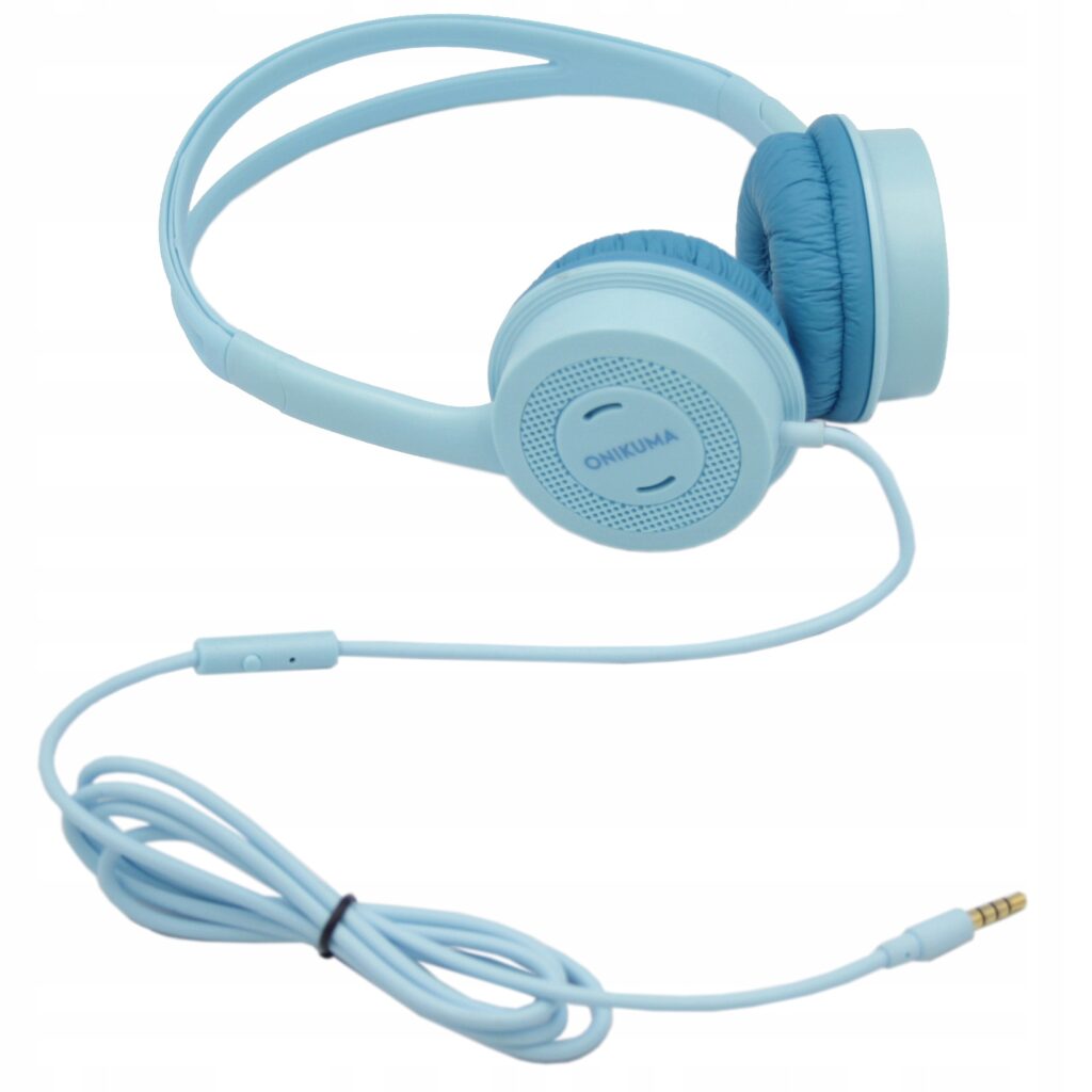 Niebieskie słuchawki nauszne Onikuma z kablem jack