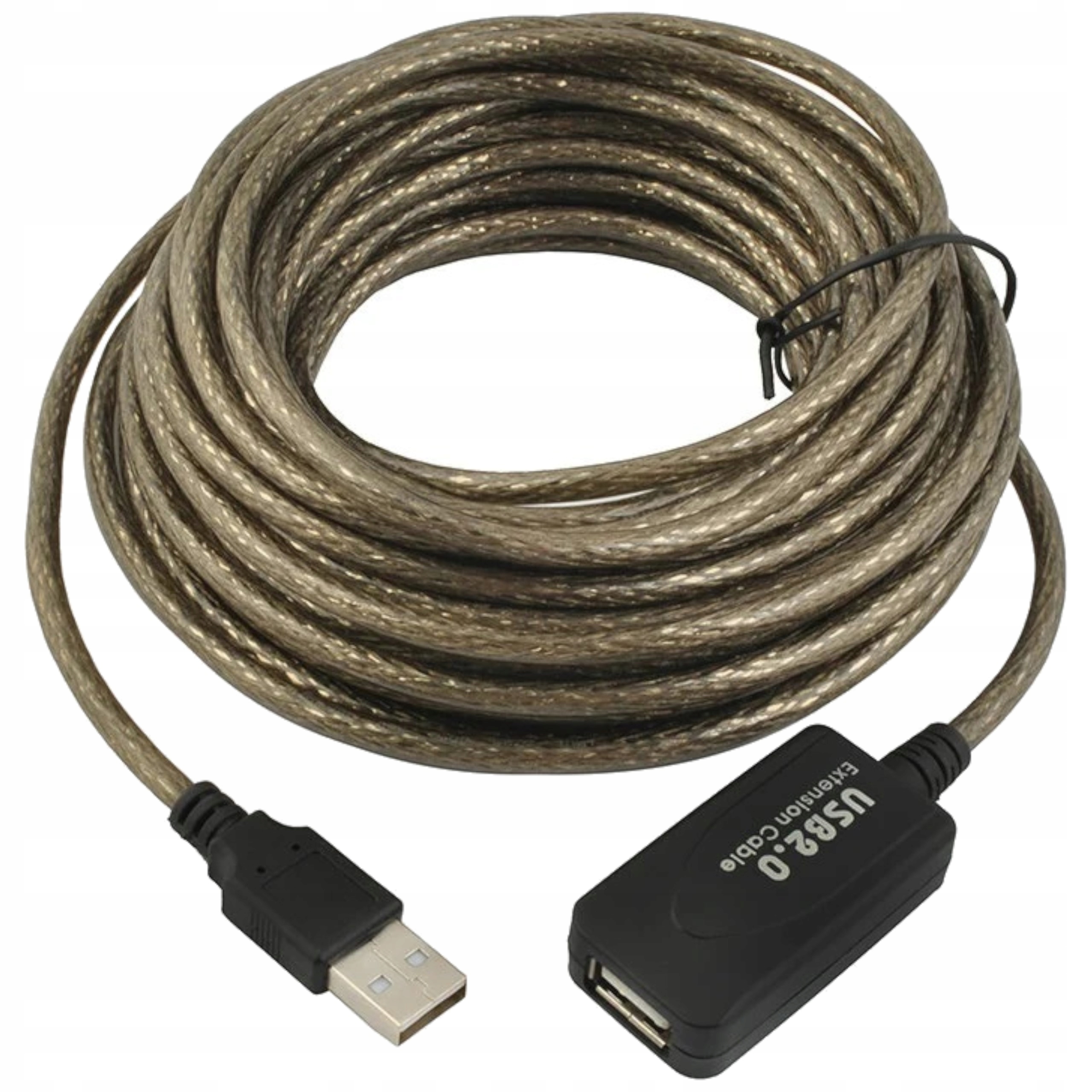 PRZEDŁUŻACZ USB 10M USB 2.0 AKTYWNY CZARNY - Kable i USB adaptery